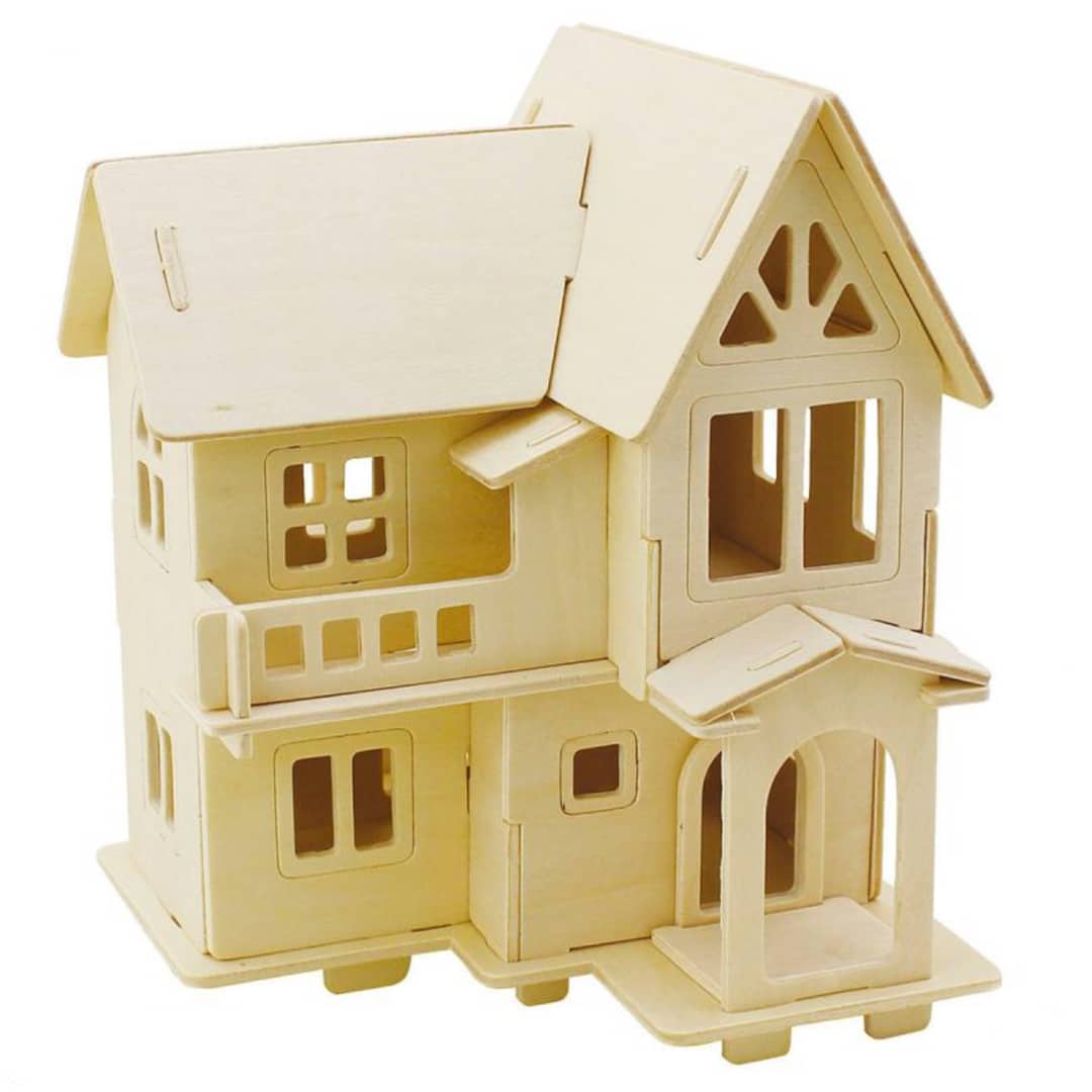 puzzle-3d-bois-maison-de-r-ve-33-pi-ces-peindre-5-ans image 1