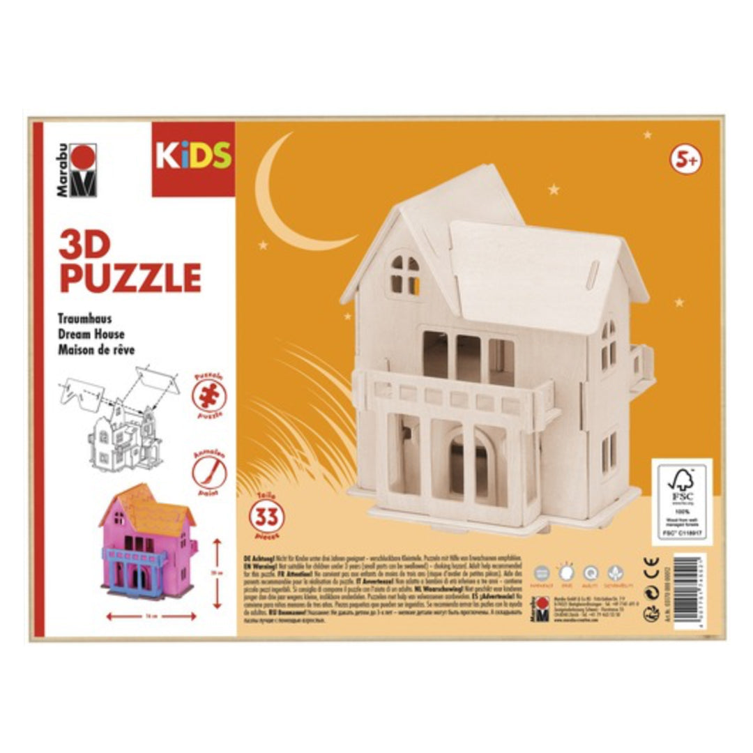 puzzle-3d-bois-maison-de-r-ve-33-pi-ces-peindre-5-ans image 2