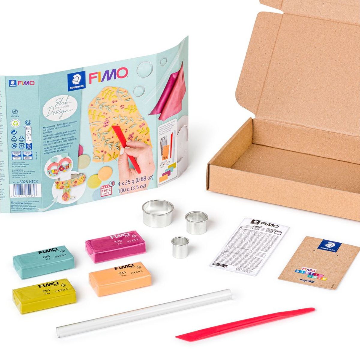 fimo-slab-kit-modelage-p-te-polym-re-4-blocs-effet-floral image 2