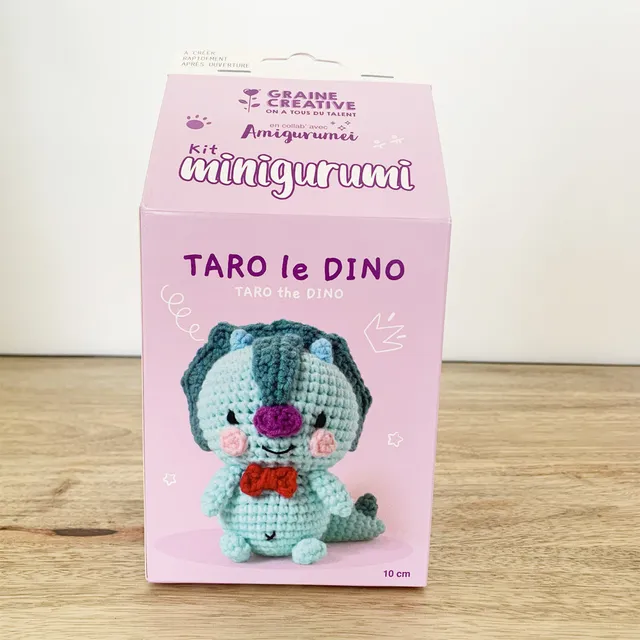 graine-cr-ative-kit-minigurumi-taro-le-dino-crochet-10-cm image 1