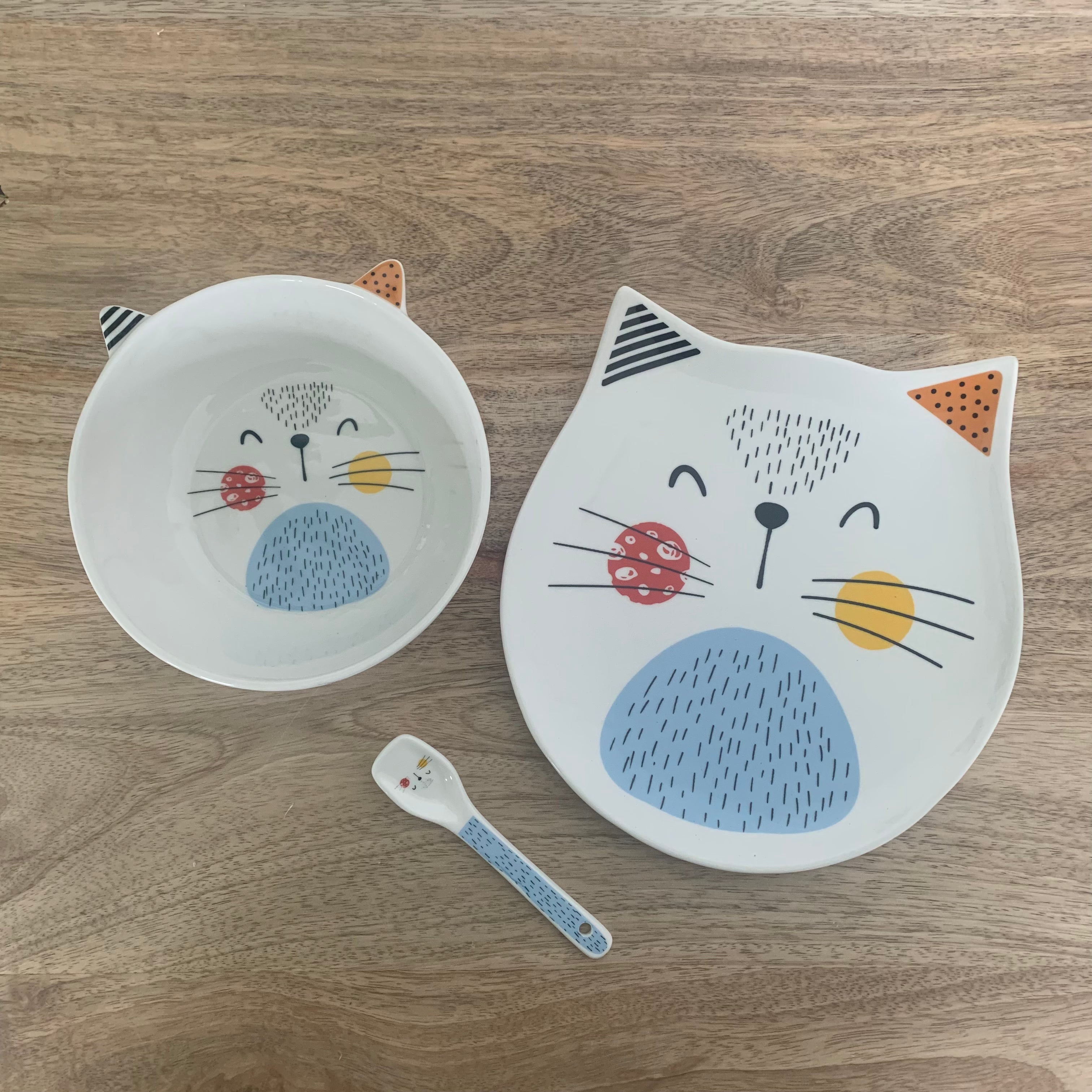 mes-courses-en-vrac-service-enfant-chat-porcelaine-3-pi-ces image 1