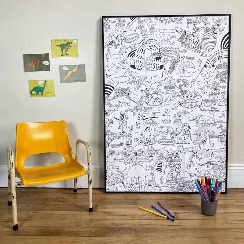 dinoworld-poster-g-ant-colorier-70x100-cm-dinosaures image 1