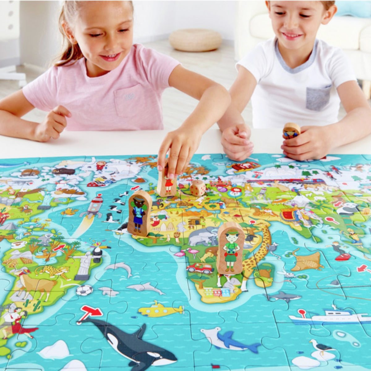 hape-puzzle-observation-le-tour-du-monde-100-pi-ces-5-ans image 1