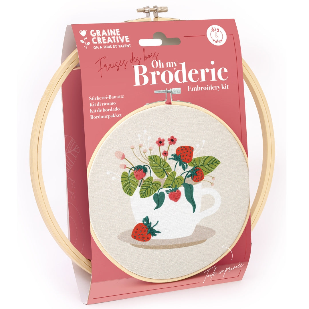 graine-cr-ative-kit-broderie-fraise-des-bois-tambour-20-cm image 4