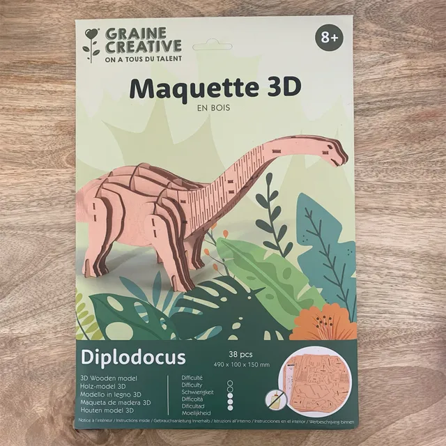 mes-courses-en-vrac-maquettes-maquette-3d-bois-diplodocus-38-pcs image 1