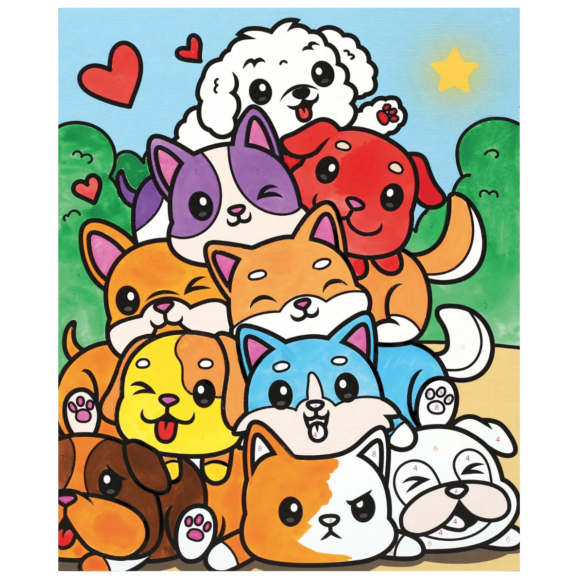 graine-cr-ative-peinture-num-ro-enfant-chiots-tableau image 5