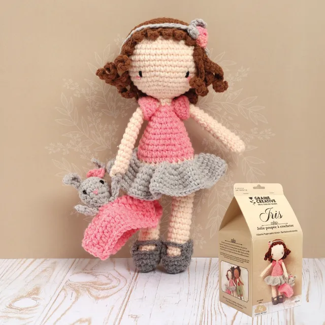 graine-cr-ative-kit-crochet-jolie-poup-e-iris-19-cm-peluche image 1