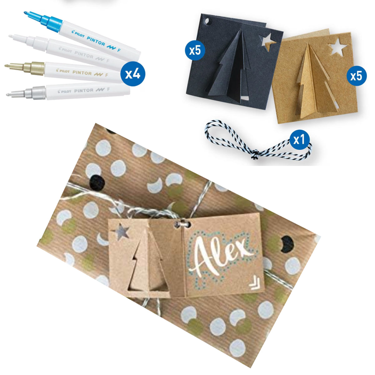 kit-cr-atif-tiquettes-cadeaux-no-l-4-marqueurs image 2