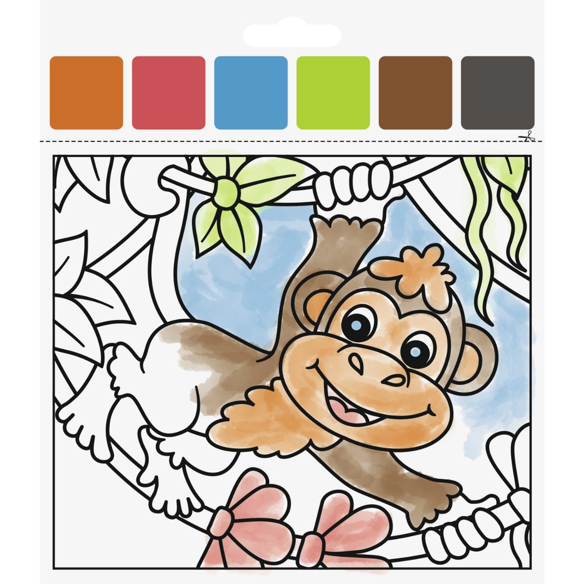 set-coloriage-zoo-peinture-l-eau-10-feuilles-pinceau image 2