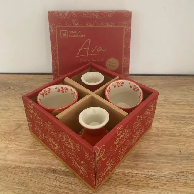 mes-courses-en-vrac-ava-coffret-4-coquetiers-gr-s-rouge-floral image 1