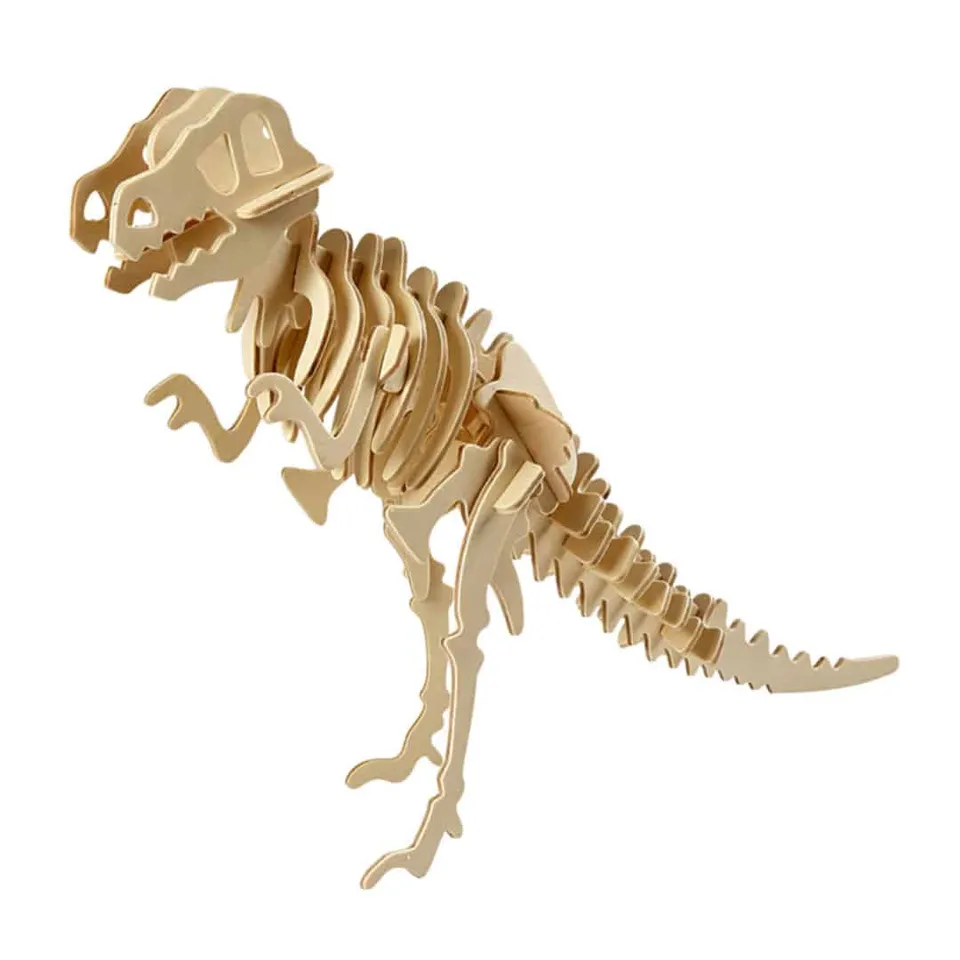 puzzle-3d-bois-dinosaure-29-pi-ces-peindre-enfant image 1