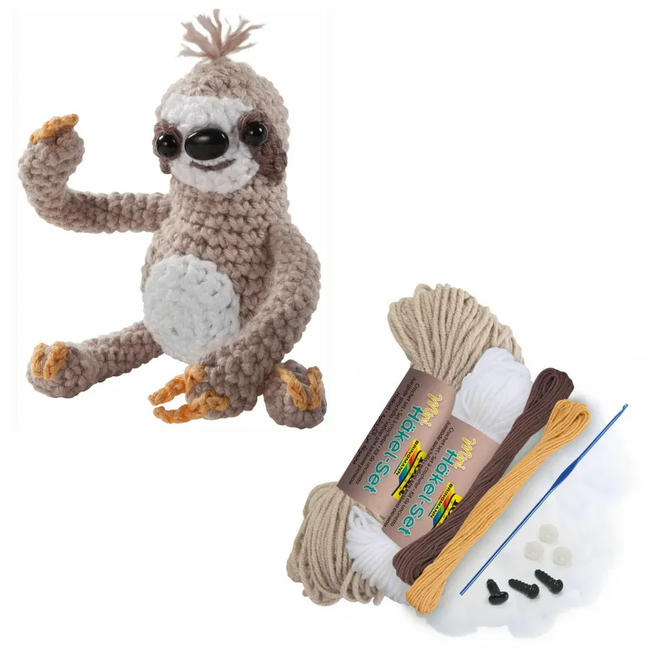kit-pour-crochet-paresseux-peluche-9-11-cm-laine image 1