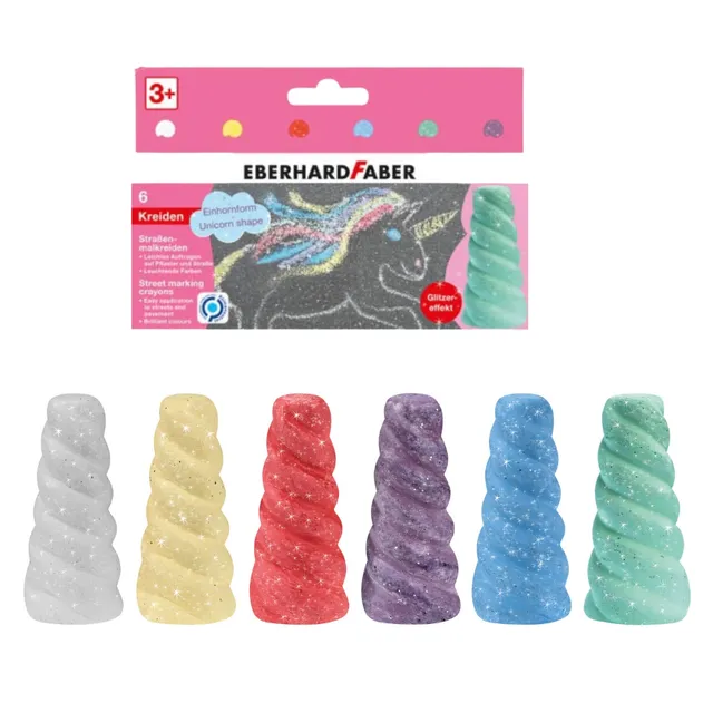 faber-castell-licorne-craies-trottoir-6-couleurs-paillet-es image 1