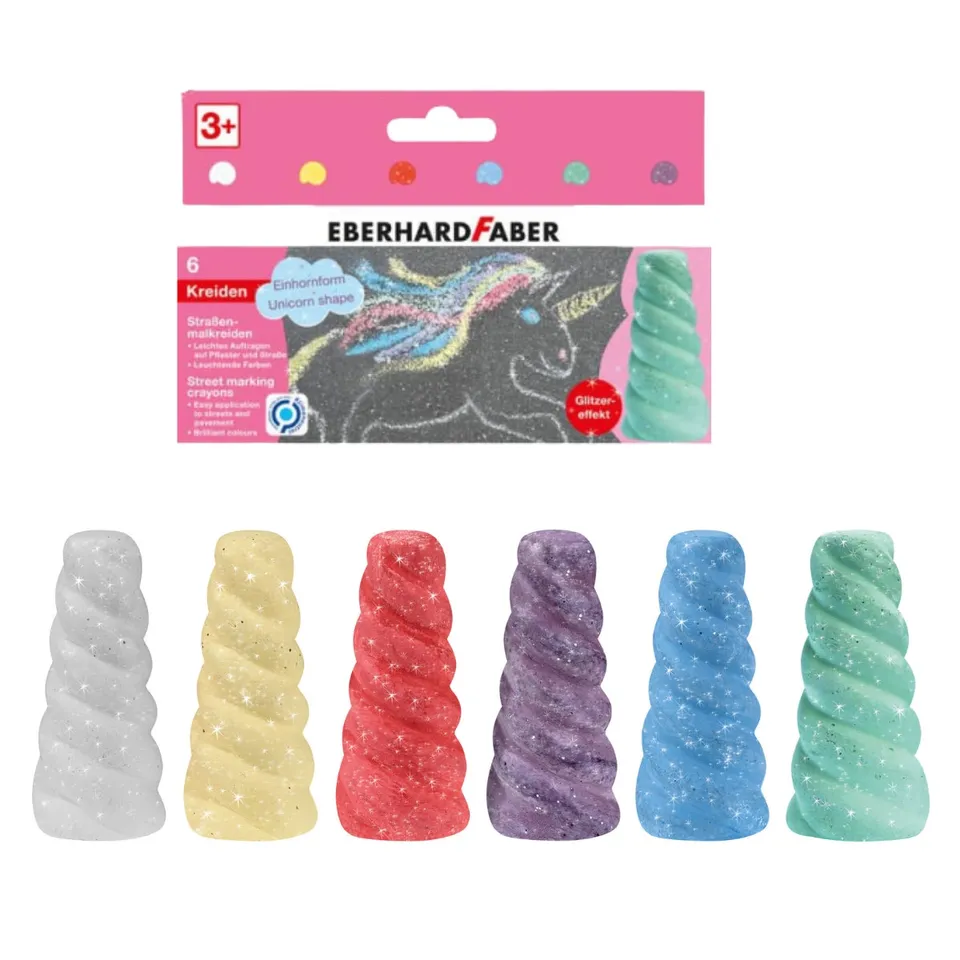faber-castell-licorne-craies-trottoir-6-couleurs-paillet-es image 1