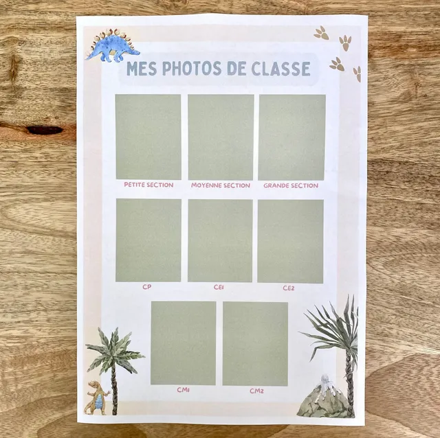 mes-photos-de-classe-tableau-photo-dinosaure-souvenir-cole image 1
