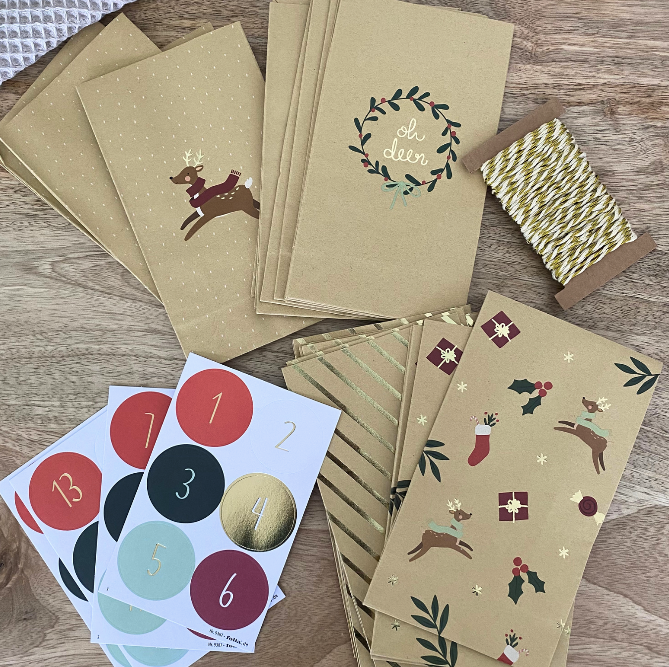 mes-courses-en-vrac-kit-calendrier-de-l-avent-kraft-dor-24-sachets image 2