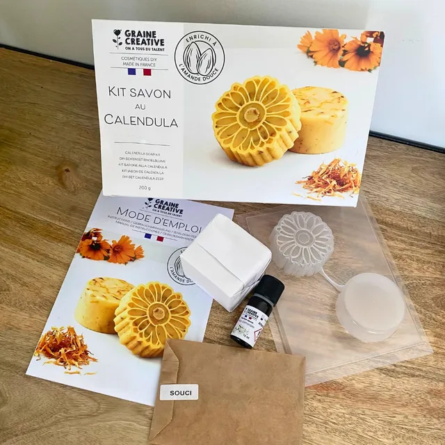 graine-cr-ative-kit-diy-coffret-savon-calendula-fleur-amande image 1