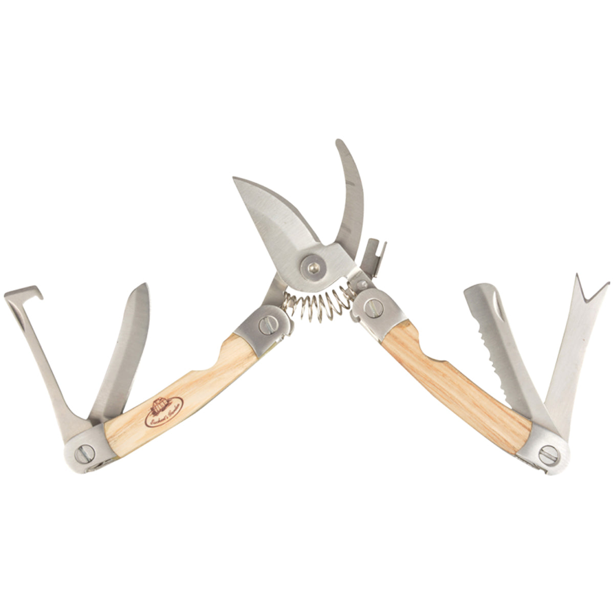 esschert-design-outil-jardin-multi-fonctions-5-en-1-acier-bois image 1