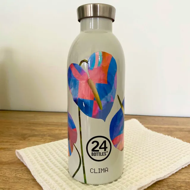 24-bottles-clima-gourde-isotherme-500-ml-flowers-inox image 1