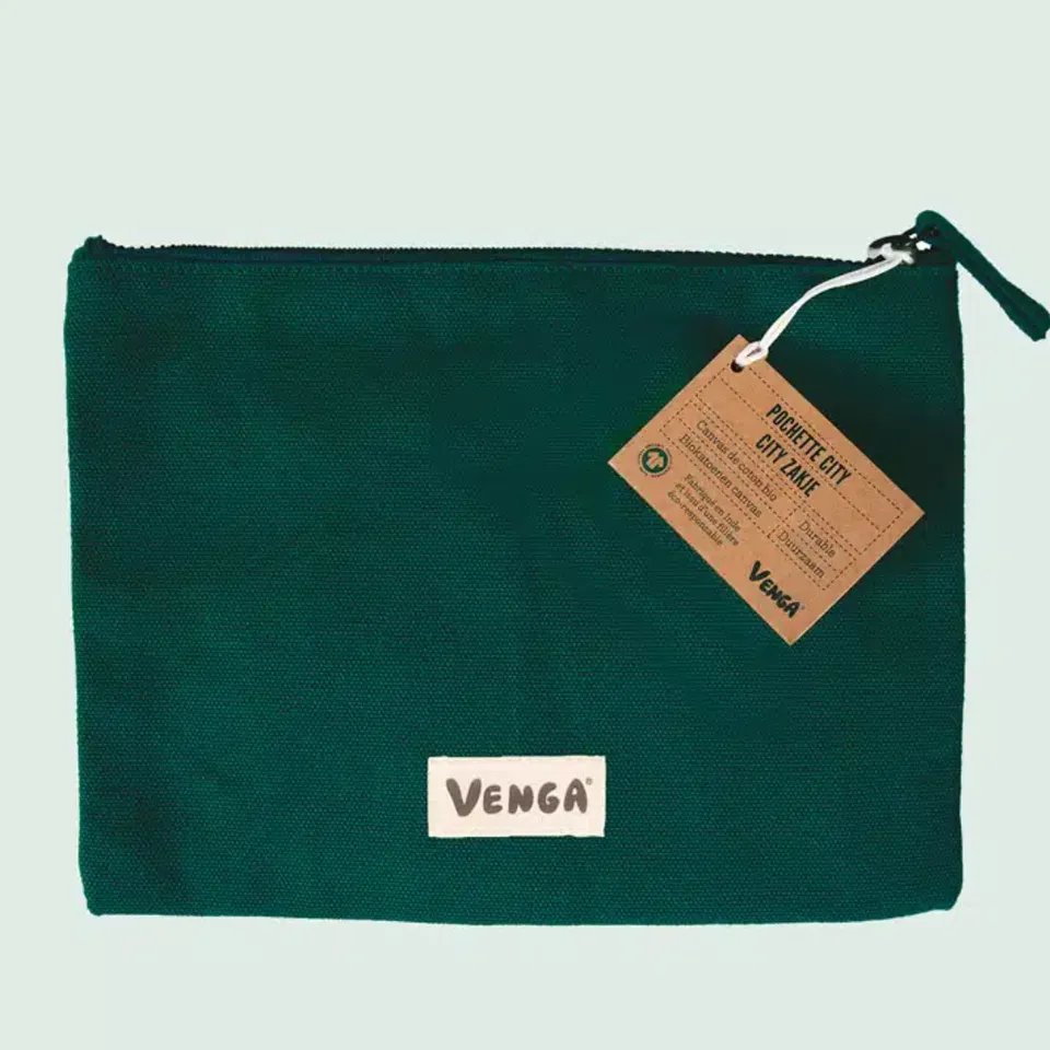 mes-courses-en-vrac-venga-pochette-city-vert-kombu-22x16-cm image 1