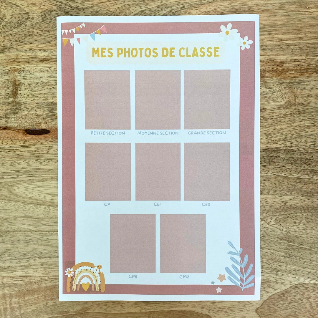 mes-courses-en-vrac-routines-mes-photos-de-classe-tableau-souvenir-fleurie image 1