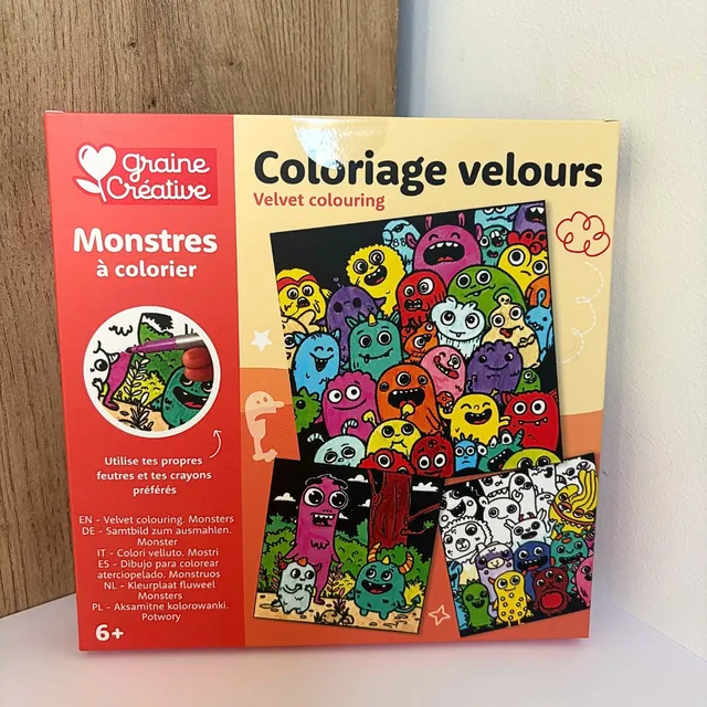 mes-courses-en-vrac-dessins-et-coloriages-monstres-coloriage-velours-enfants image 1