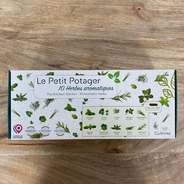 cultivea-le-petit-potager-coffret-10-herbes-aromatiques-bio image 1