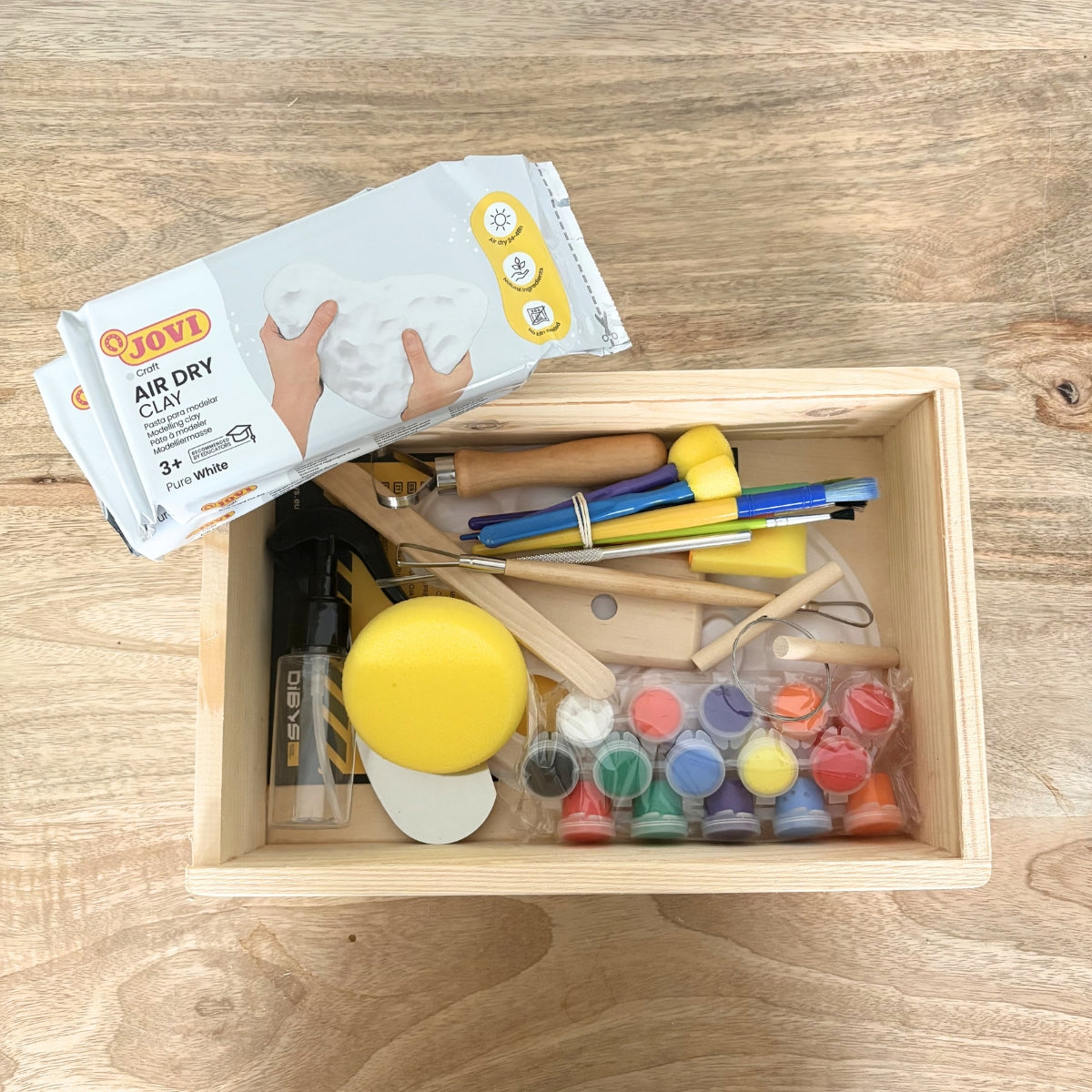 dibys-kit-poterie-argile-blanche-ustensiles-peinture image 1