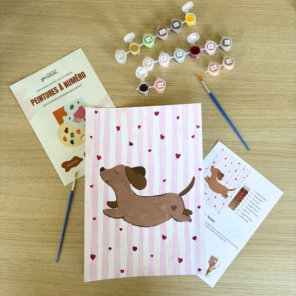 peinture-au-num-ro-chien-teckel-kit-a4-d-butant image 1