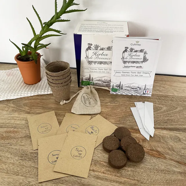 cultivea-coffret-herbes-de-provence-bio-planter image 1