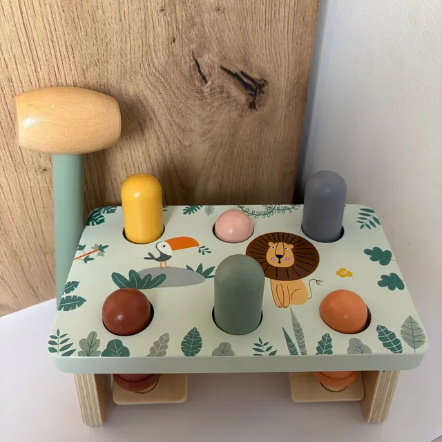mes-courses-en-vrac-jeux-banc-marteler-safari-bois-enfant image 1