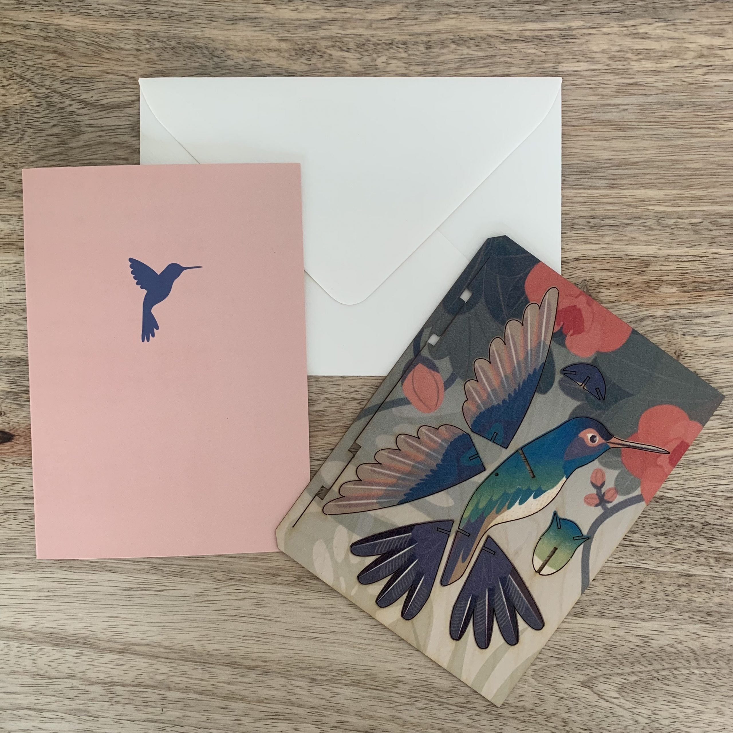 ecodis-carte-bois-colibri-carte-3d-assembler-15x11-cm image 3