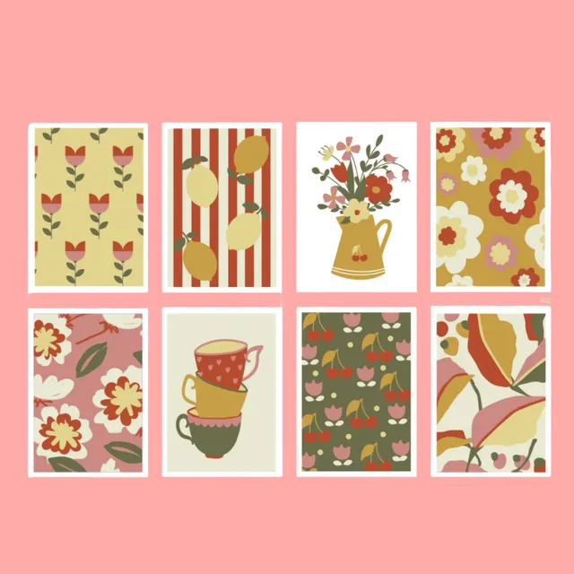 mes-courses-en-vrac-r-tro-d-co-peinture-num-ro-kit-8-cartes image 1