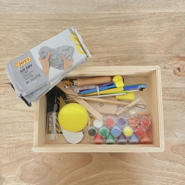 dibys-kit-poterie-argile-grise-ustensiles-peinture image 1