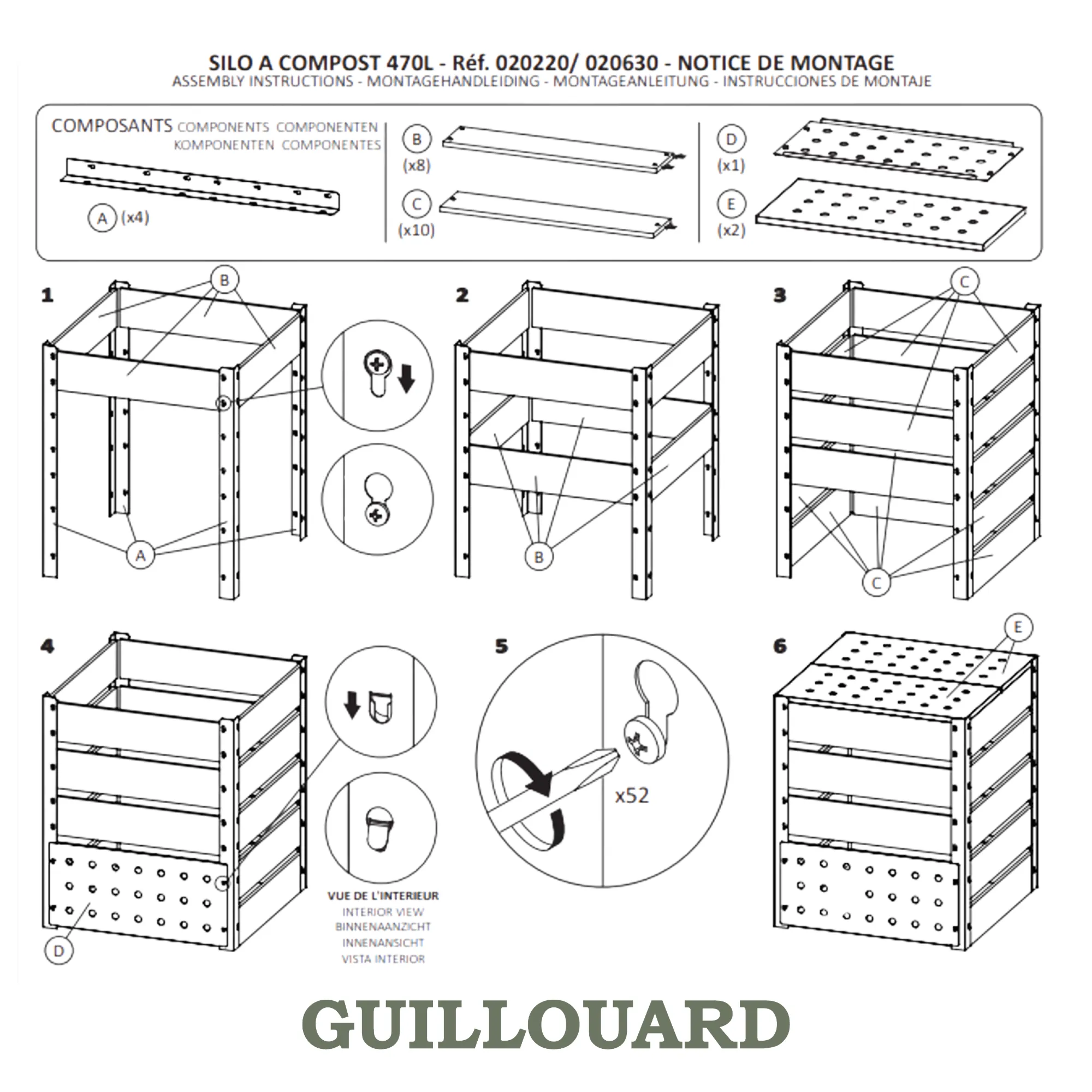 guillouard-luciole-composteur-470l-bois-autoclave-galva image 6