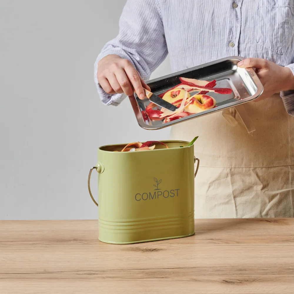 guillouard-seau-compost-ovale-3l-filtre-charbon-vert-sauge image 3