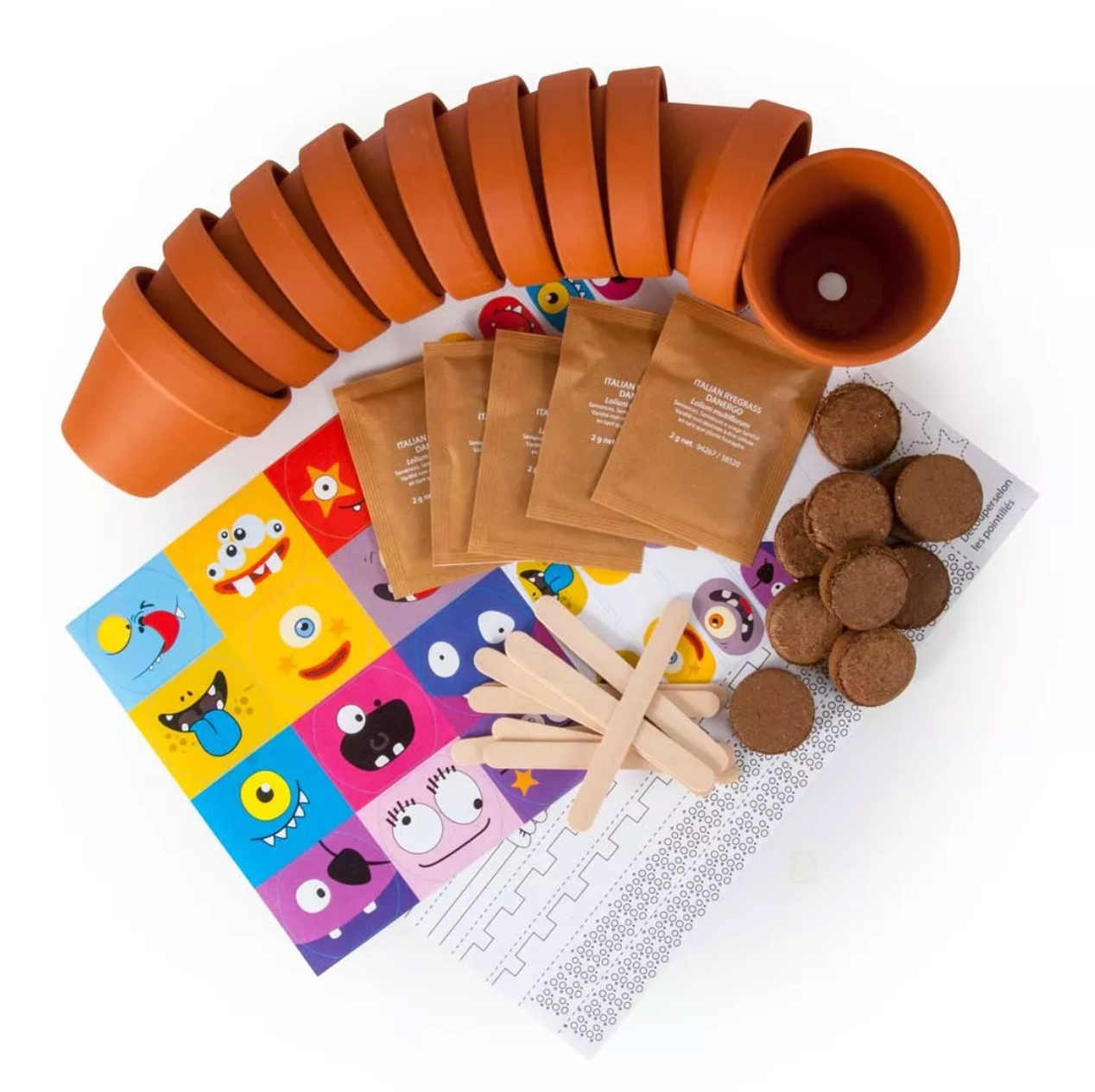 radis-et-capucine-coffret-anniversaire-10-pots-monstres-herbe image 4