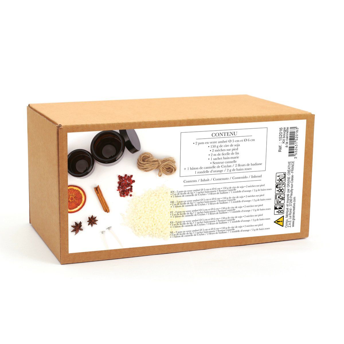 coffret-bougies-cannelle-kit-cire-soja-2-pots image 2