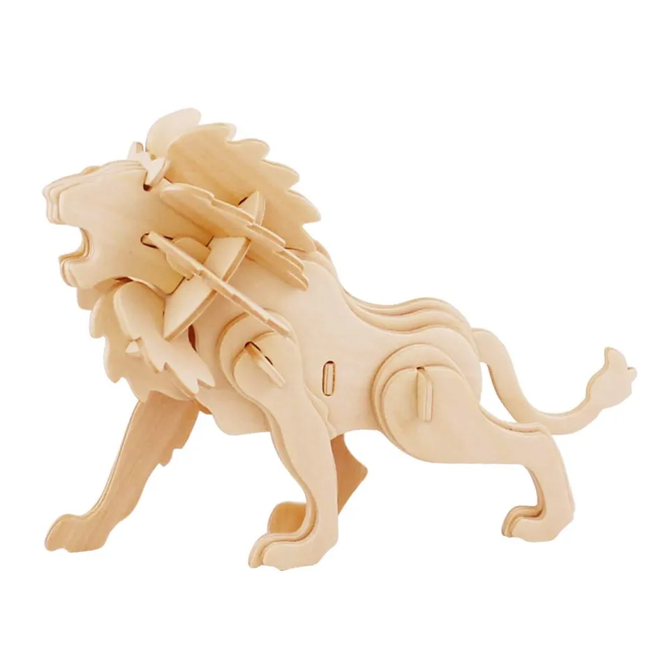 mes-courses-en-vrac-puzzle-3d-bois-lion-34-pi-ces-enfant image 1