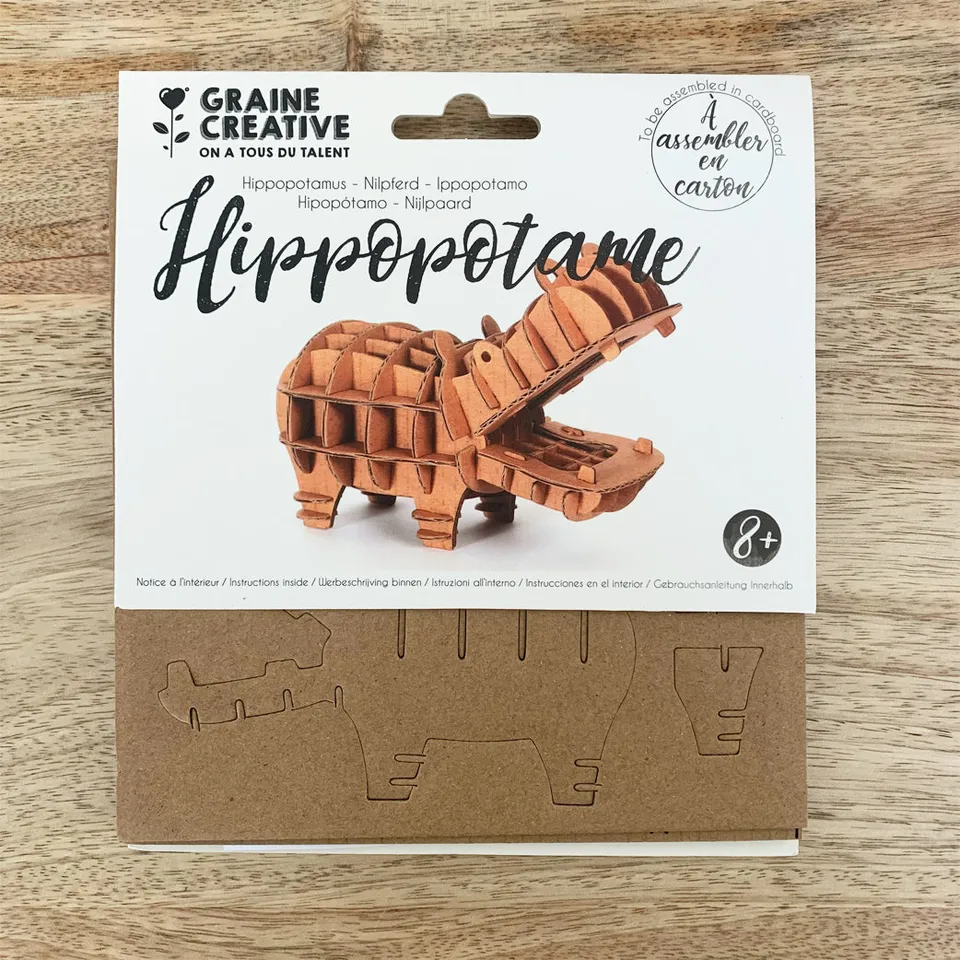 maquettes-hippopotame-maquette-3d-carton-15-cm-sans-colle image 1
