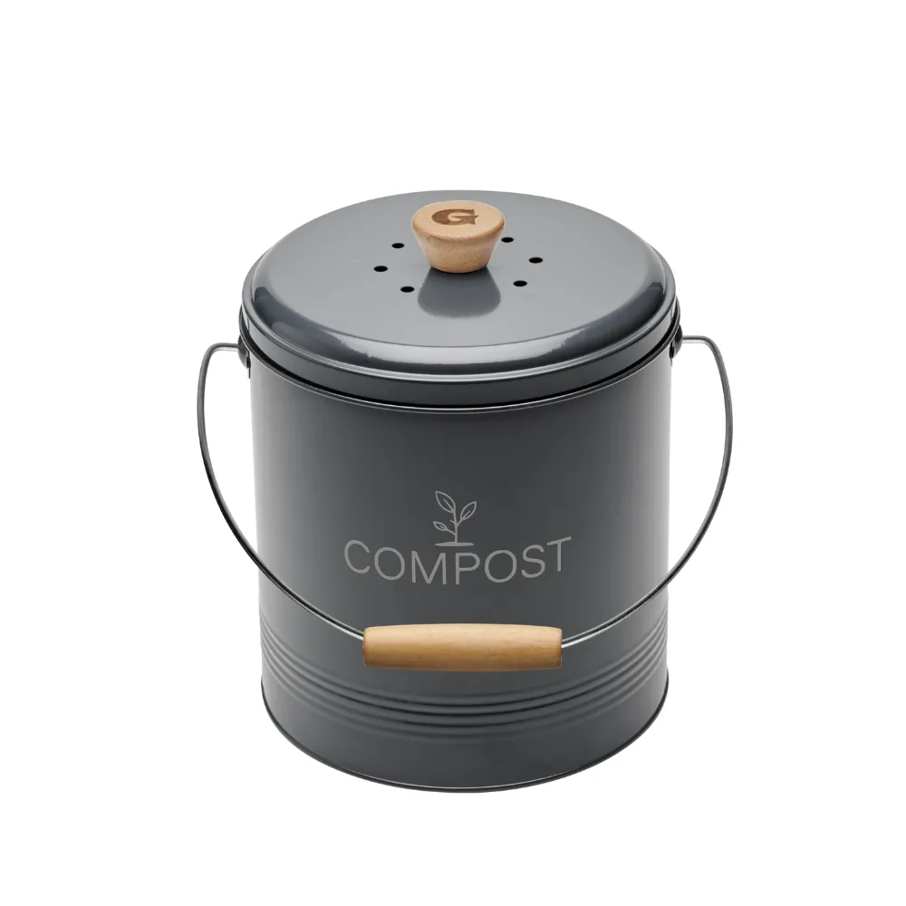 guillouard-luciole-seau-compost-rond-gris-4-5-l-filtre image 1