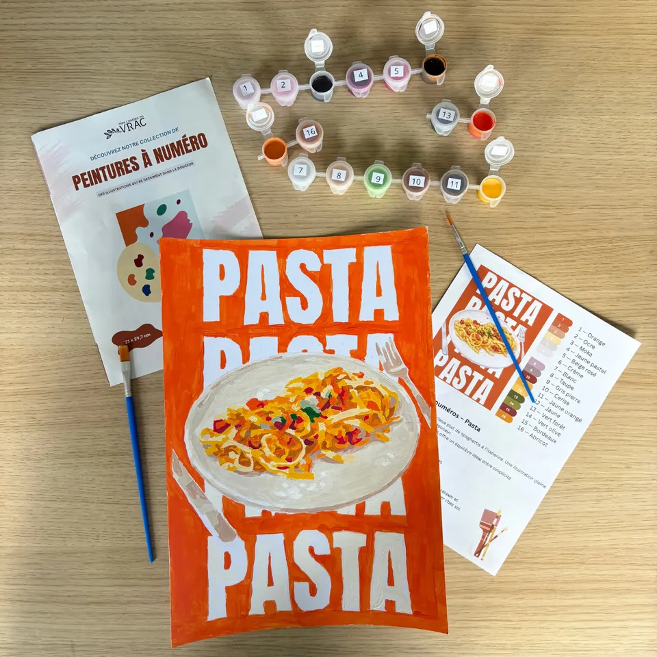 peinture-au-num-ro-pasta-kit-tableau-cuisine-a4-d-butant image 1