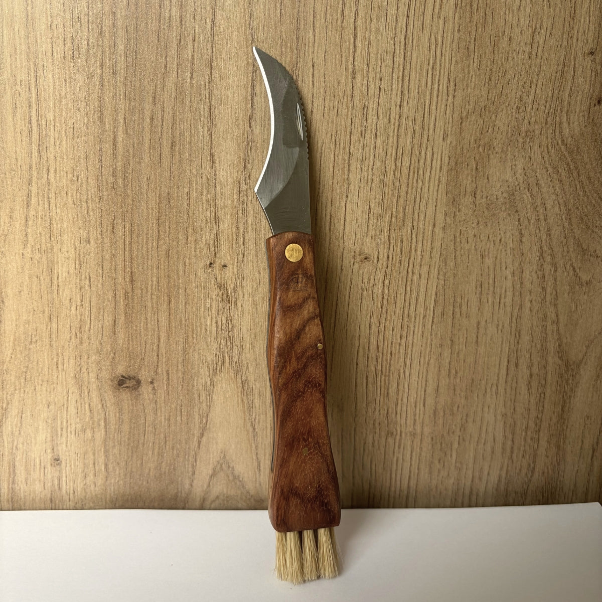 redecker-couteau-champignon-repliable-lame-inox-brosse image 1