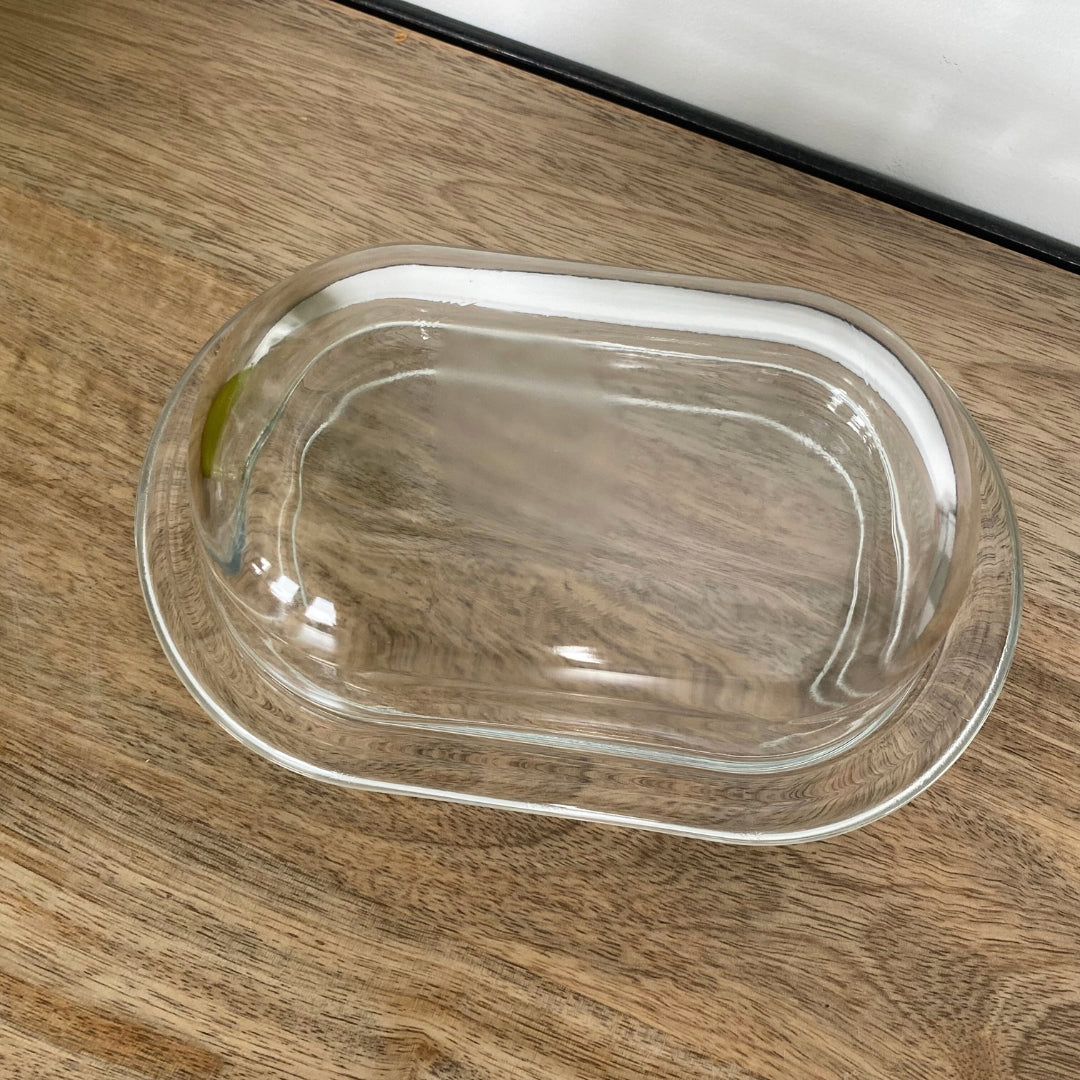 beurrier-ovale-en-verre-avec-couvercle-13-x-20-cm-transparent image 2