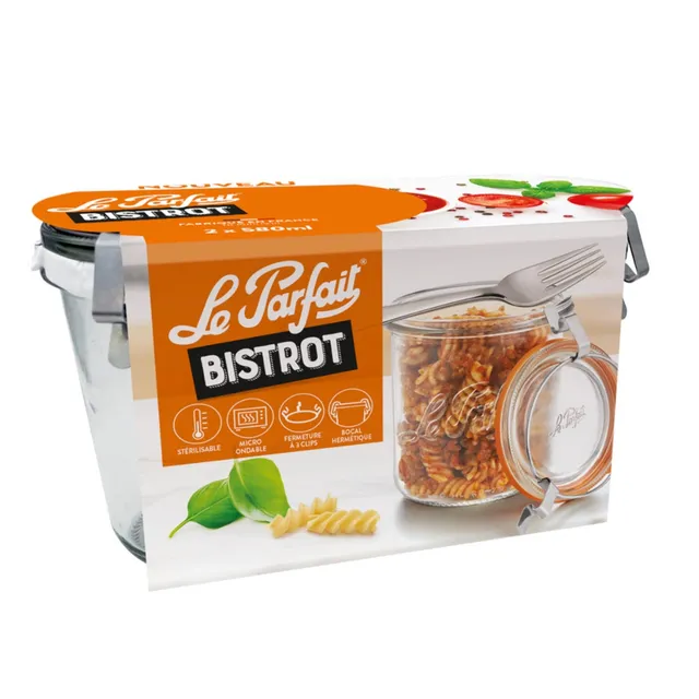 le-parfait-bistrot-lot-2-bocaux-verre-580-ml image 1