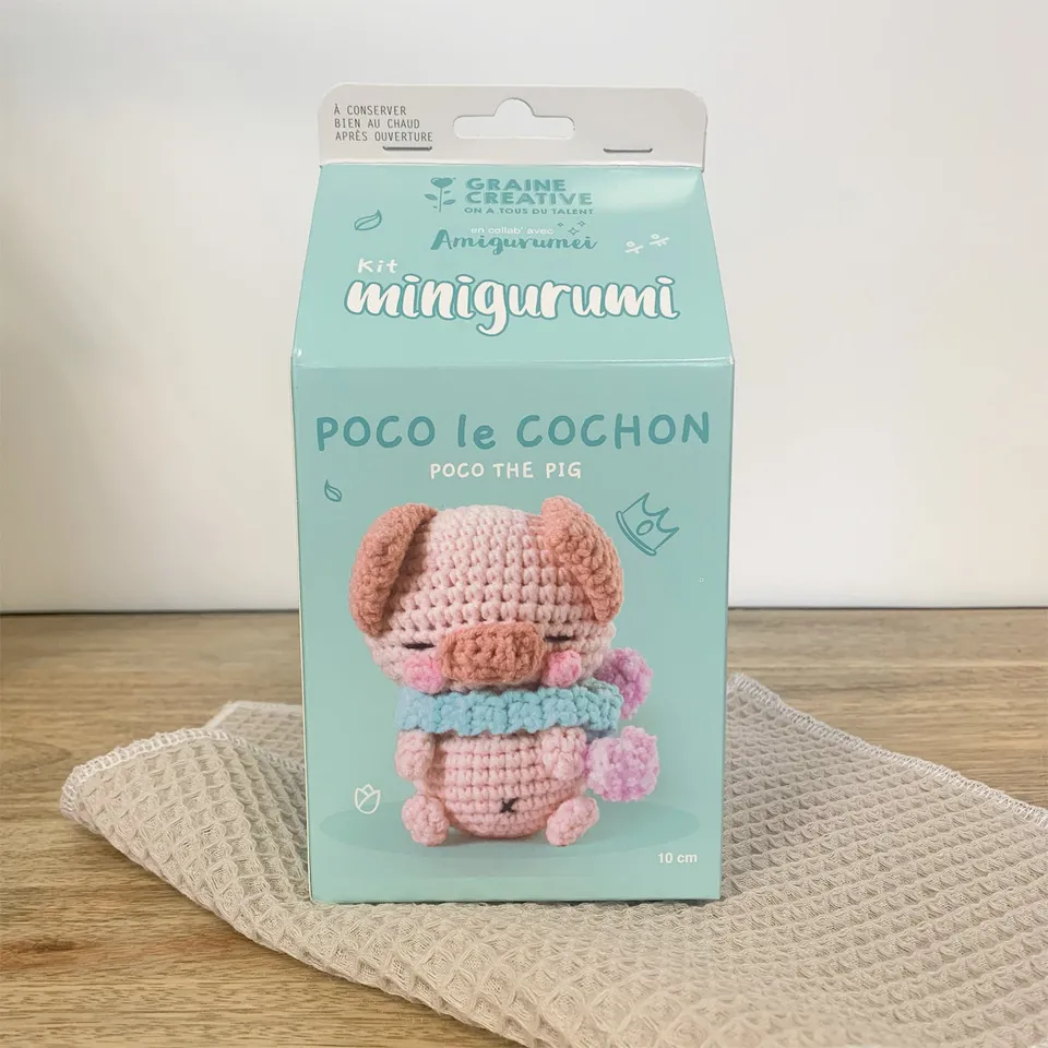 graine-cr-ative-minigurumi-cochon-poco-kit-crochet-coton-10-cm image 1