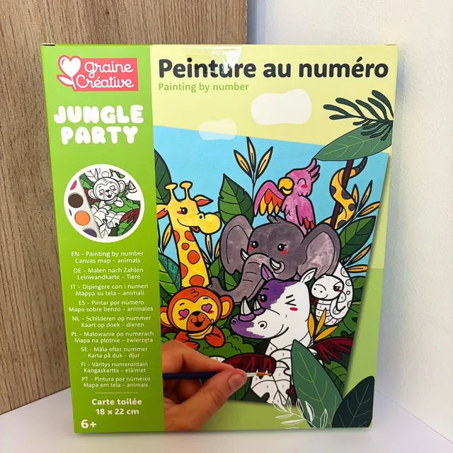 graine-cr-ative-peinture-num-ro-enfant-jungle-party-kit image 1