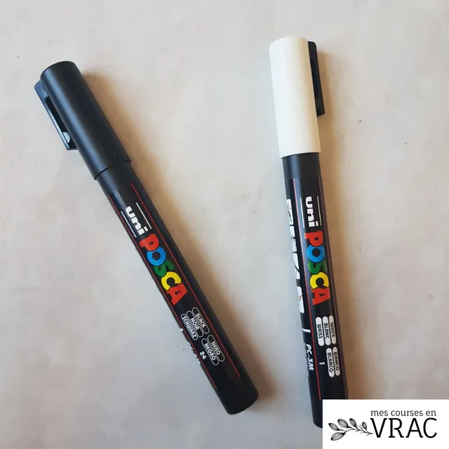 mes-courses-en-vrac-posca-pour-bocaux-marqueur-verre-pointe-fine image 1