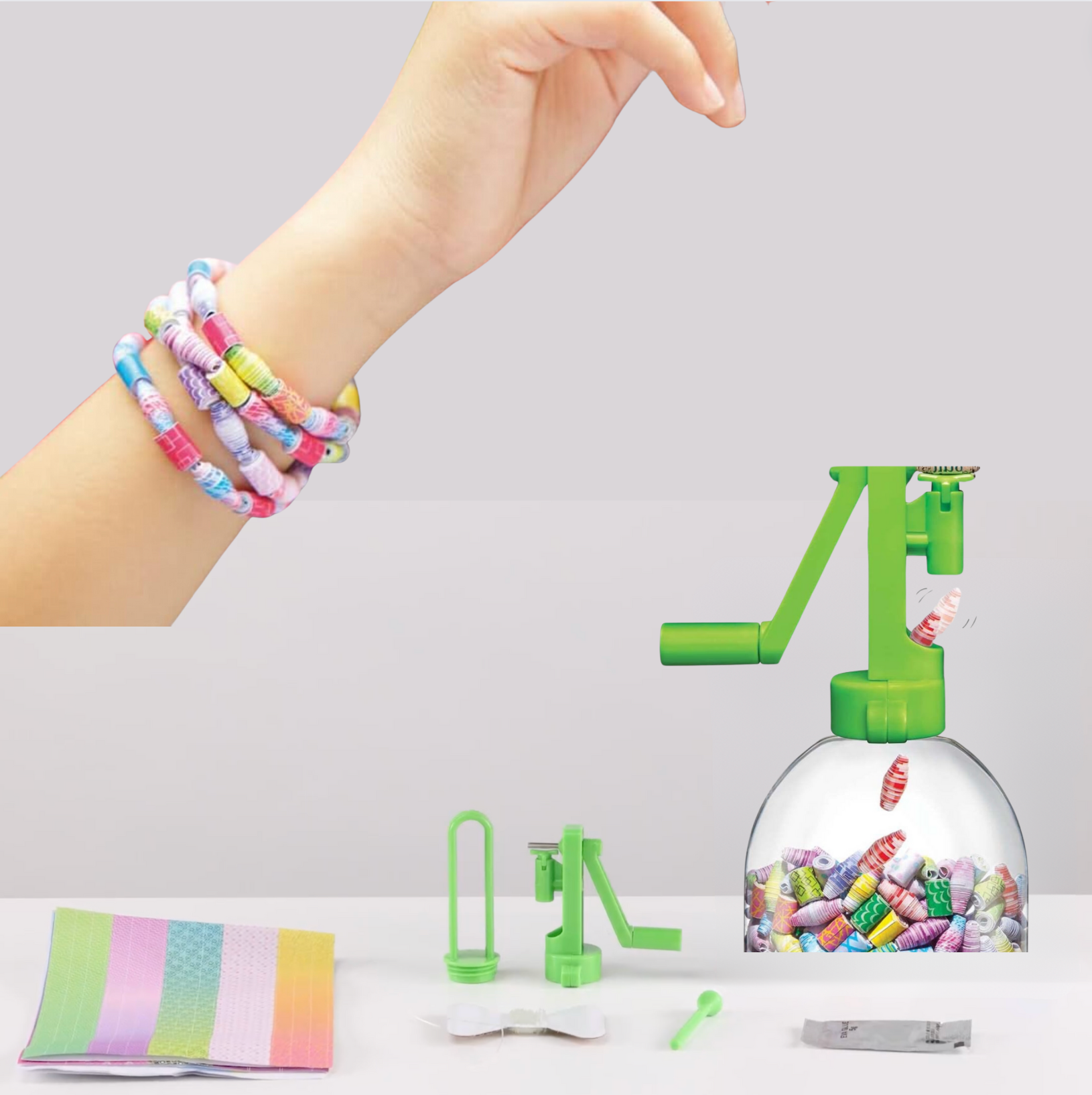 mes-courses-en-vrac-kit-dam-perles-papier-recycl-bijoux-enfant image 1