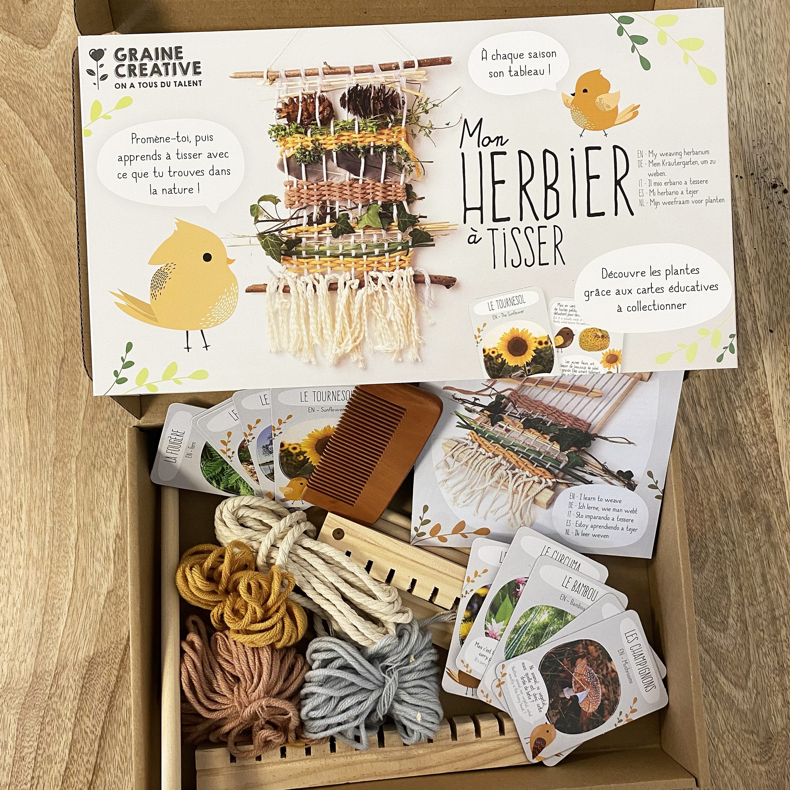 graine-cr-ative-mon-herbier-tisser-kit-m-tier-bois-enfant image 1